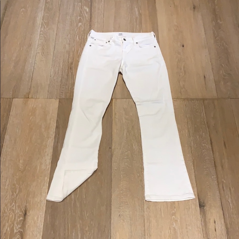 White boot cut jeans